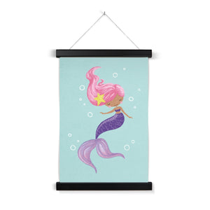 Mermaid, Fine Art Print with Hange, Aqua