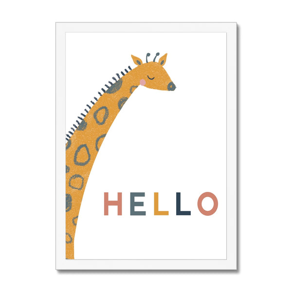 Giraffe, Framed Print, White