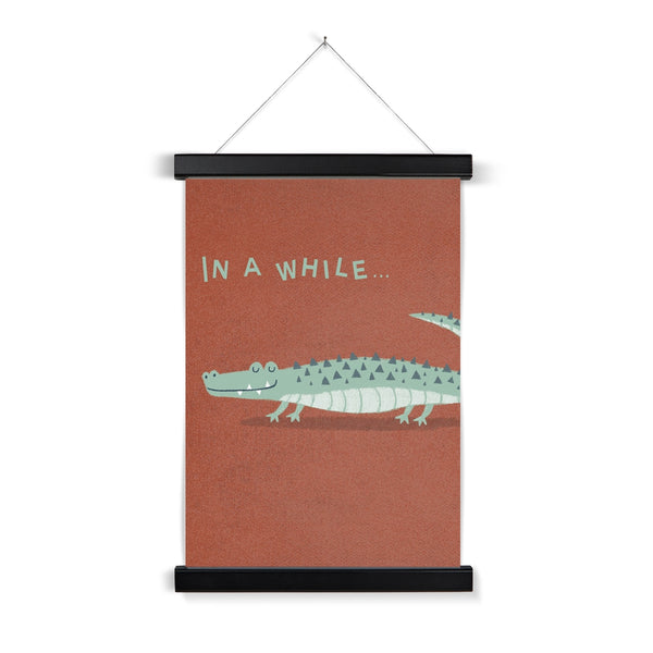 In a While Crocodile, Fine Art Print with Hanger, Rust