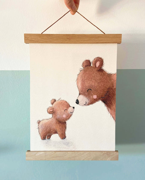 Brown Bears, Fine Art Print with Hanger, Portrait