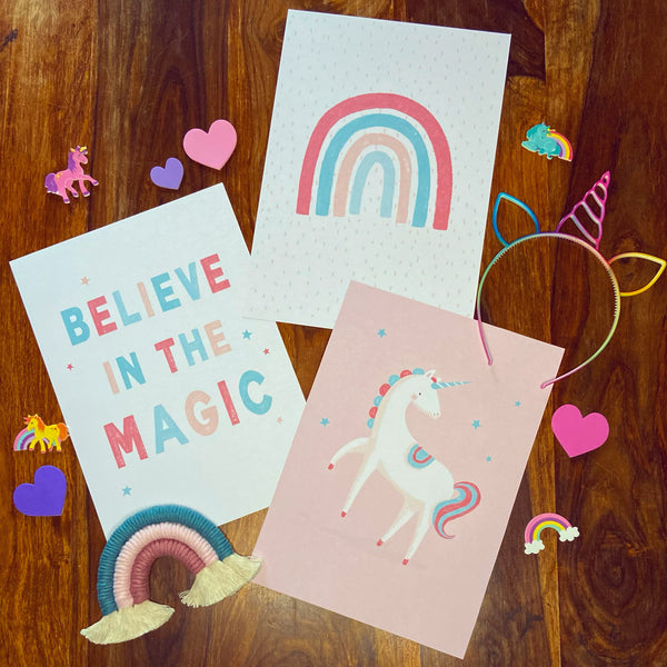 Believe In The Magic, Fine Art Print,  Pink & Teal