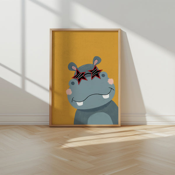 Hippo, Framed Print