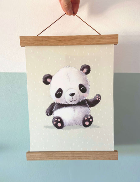 Panda, Fine Art Print with Hanger, Green