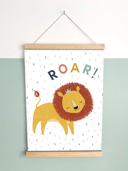 Roar! Lion, Fine Art Print with Hanger