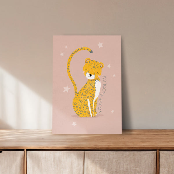 Cheetah, Fine Art Print, Pink