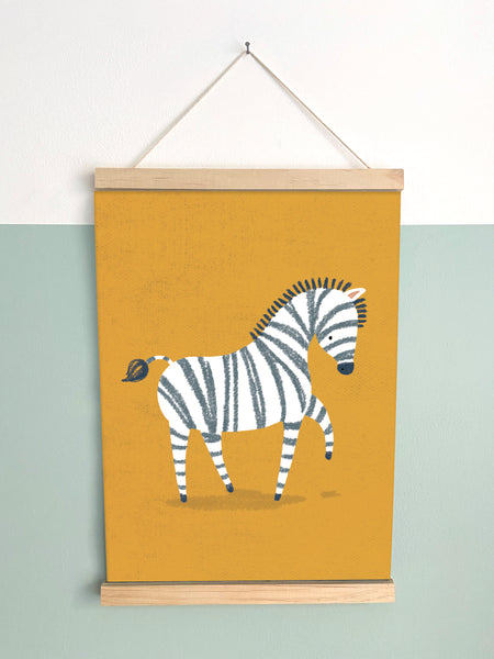 Zebra, Fine Art Print with Hanger