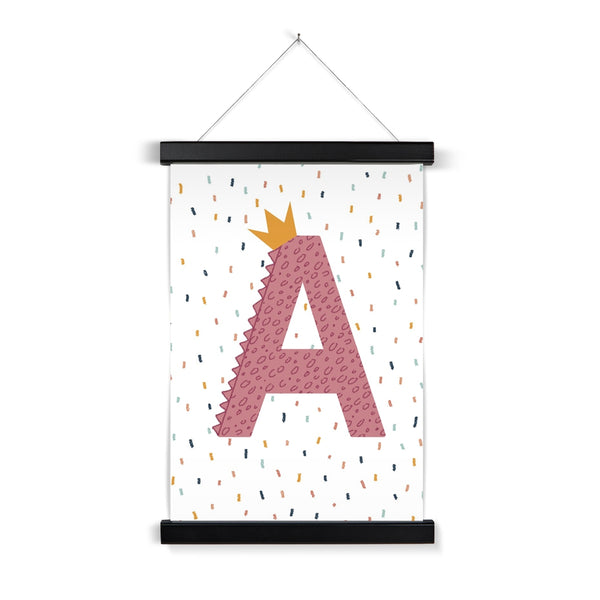 Initial, Fine Art Print with Hanger, Pink