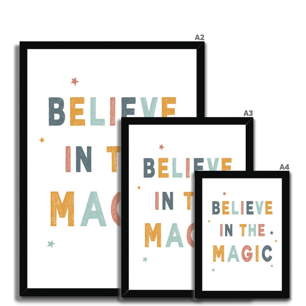 Believe In The Magic, Framed Print, Neutral