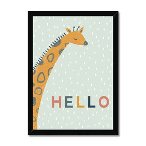 Giraffe, Framed Print, Green