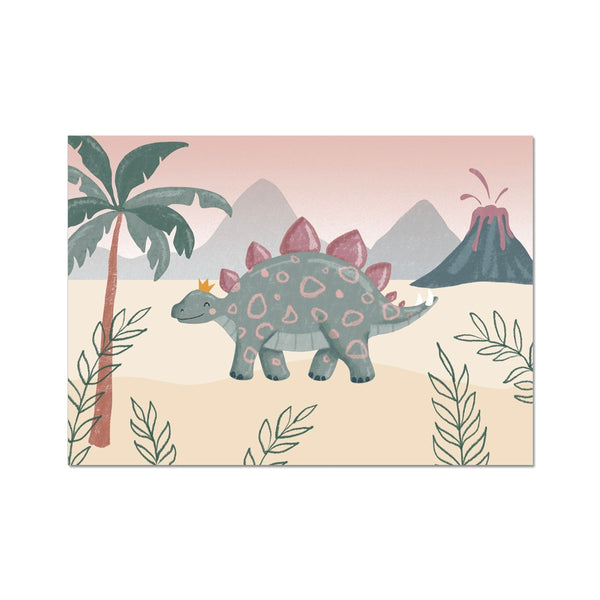 Stegosaurus, Fine Art Print, Pink