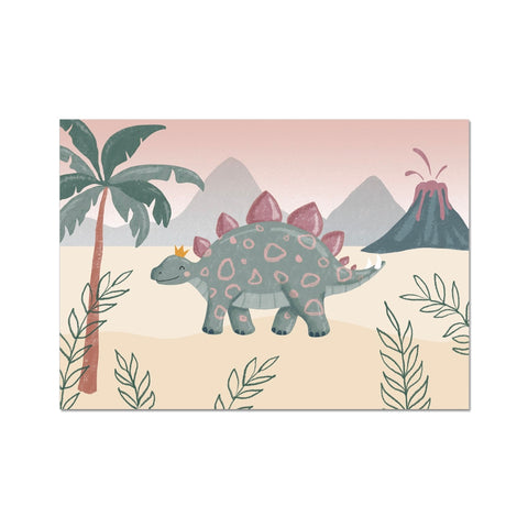 Stegosaurus, Fine Art Print, Pink