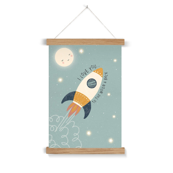 Rocket, Fine Art Print with Hanger, Duck Egg