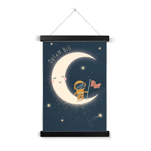 Astronaut On The Moon, Fine Art Print with Hanger