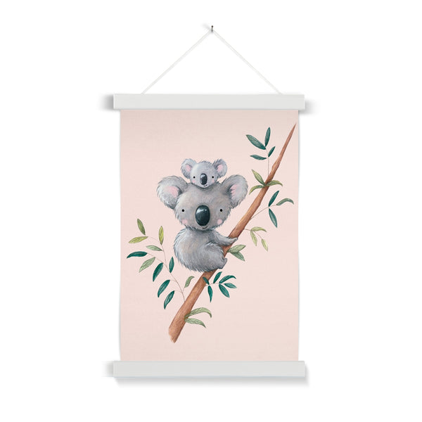 Koala, Fine Art Print with Hanger, Pink