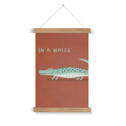 In a While Crocodile, Fine Art Print with Hanger, Rust