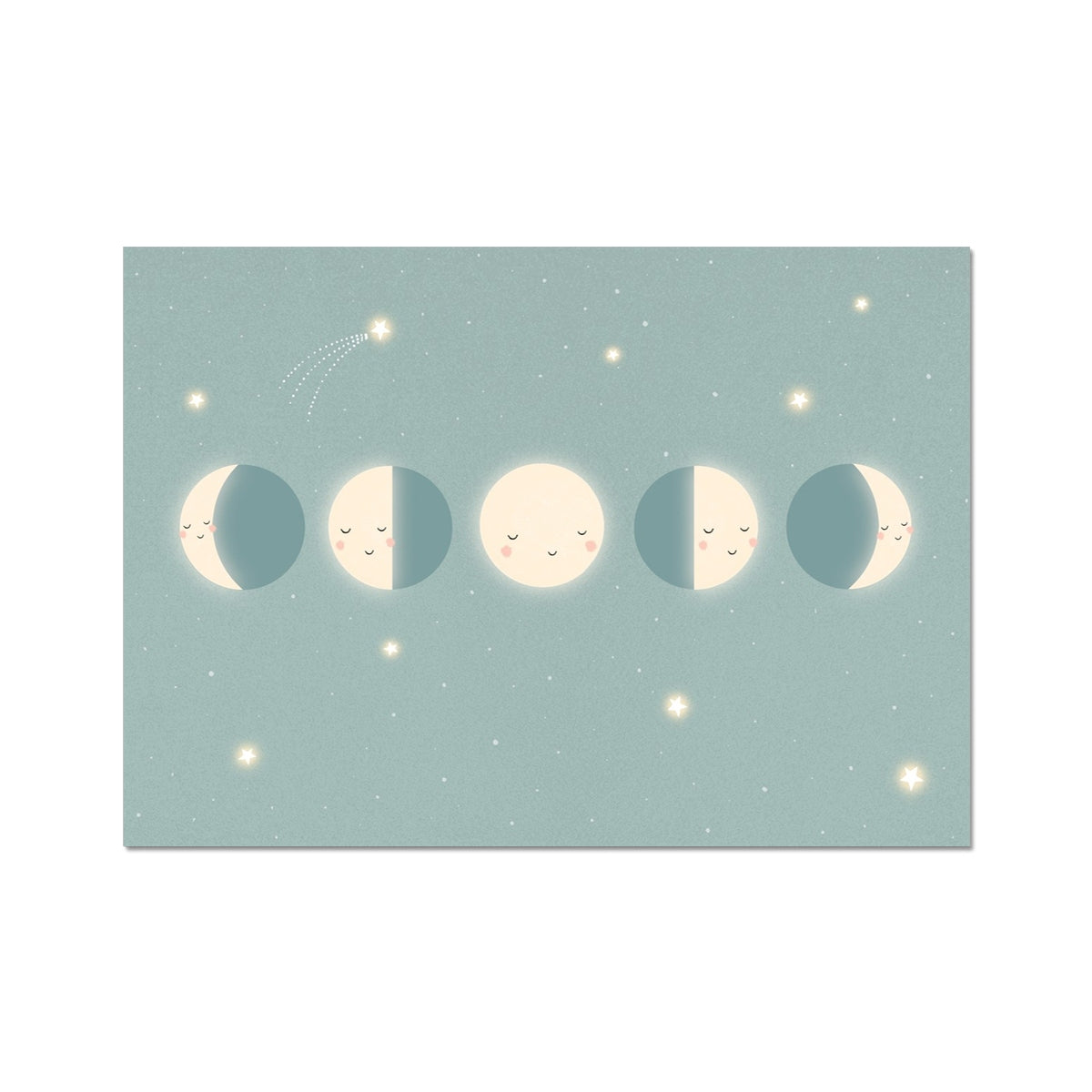 Moon Cycle, Fine Art Print, Duck Egg