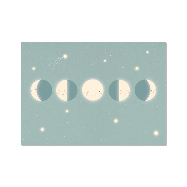 Moon Cycle, Fine Art Print, Duck Egg