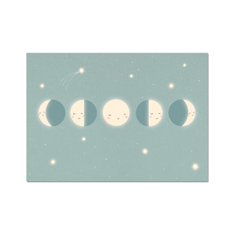 Moon Cycle, Fine Art Print, Duck Egg