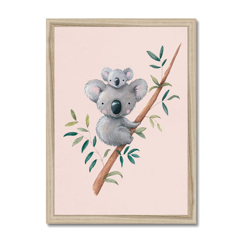 Koala, Pink Framed Print