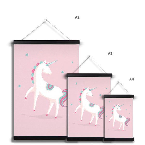 Unicorn, Fine Art Print with Hanger, Pink