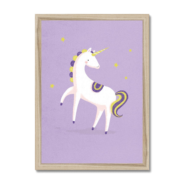 Unicorn, Framed Print, Lilac