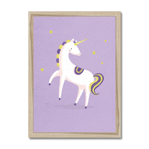 Unicorn, Framed Print, Lilac