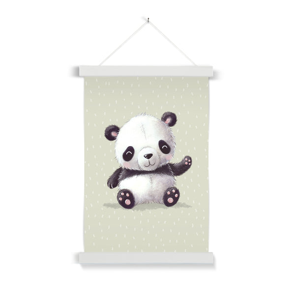 Panda, Fine Art Print with Hanger, Green