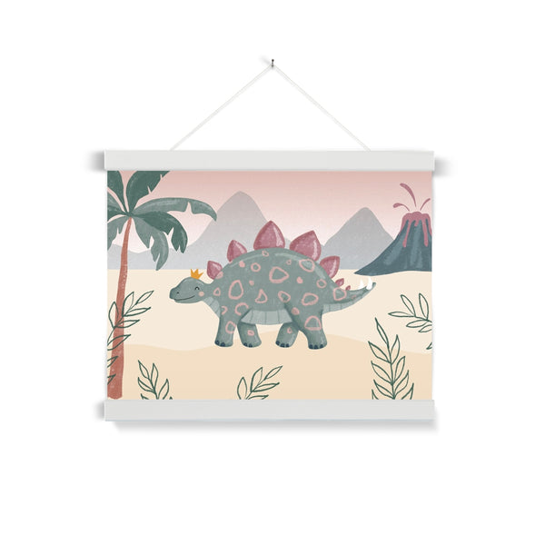 Stegosaurus, Fine Art Print with Hanger, Pink