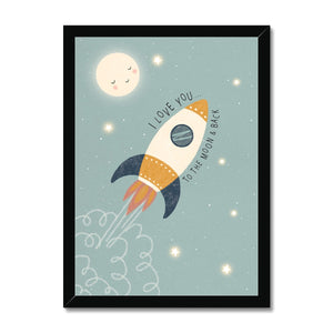 Rocket, Framed Print, Duck Egg