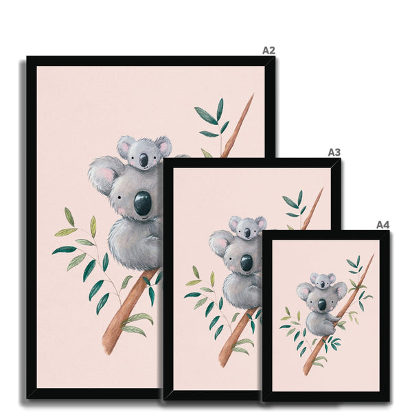 Koala, Pink Framed Print