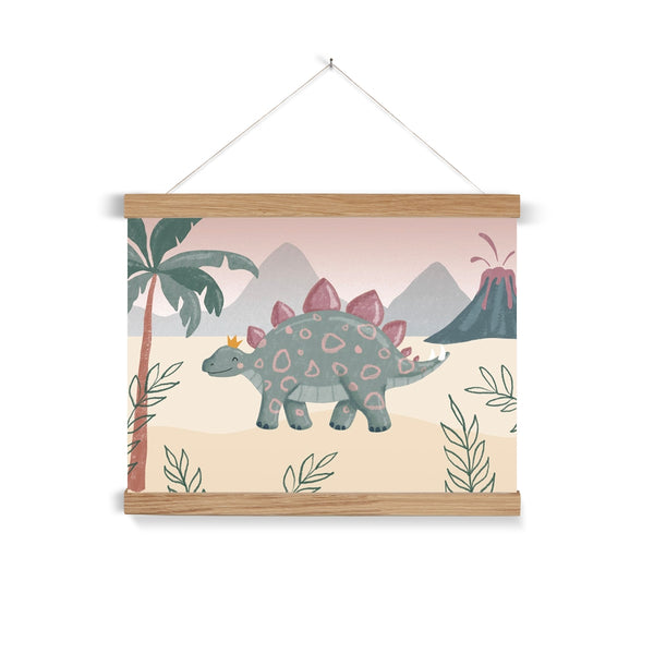 Stegosaurus, Fine Art Print with Hanger, Pink