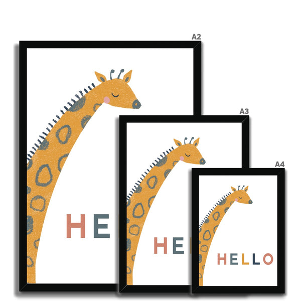 Giraffe, Framed Print, White