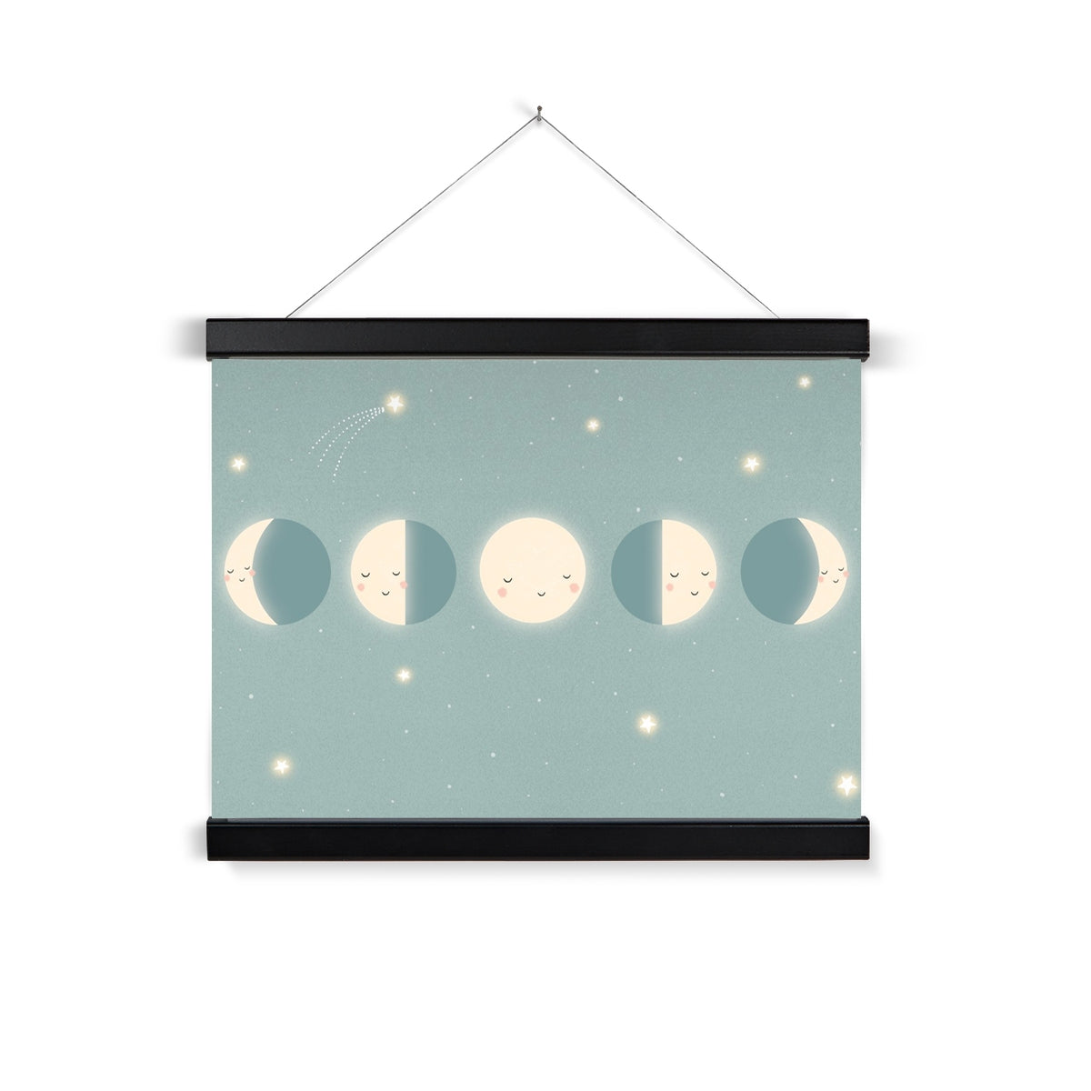 Moon Cycle, Fine Art Print with Hanger, Duck Egg