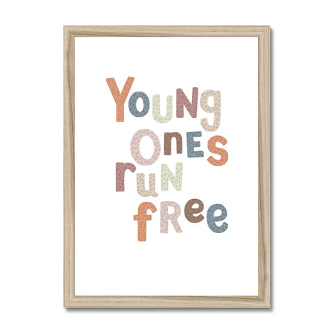 Young Ones Run, Free Framed Print