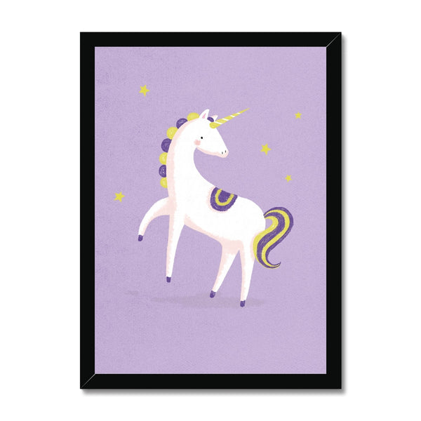 Unicorn, Framed Print, Lilac