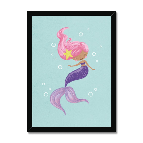 Mermaid, Framed Print, Aqua