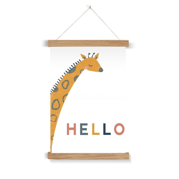 Giraffe, Fine Art Print with Hanger, White