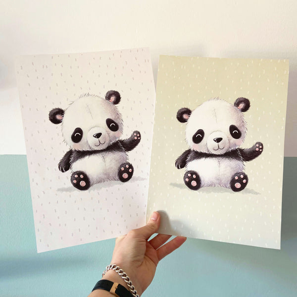 Panda, Fine Art Print, Green