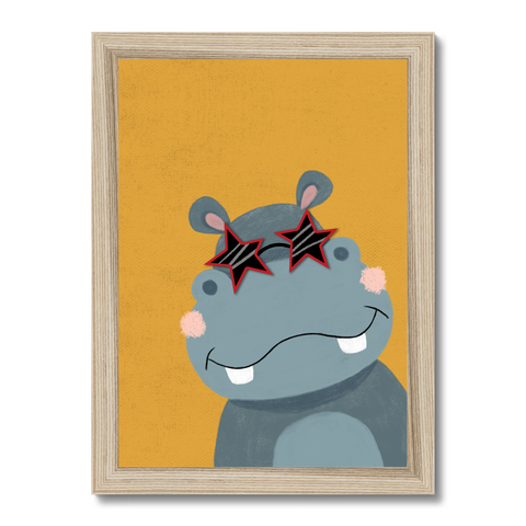 Hippo, Framed Print