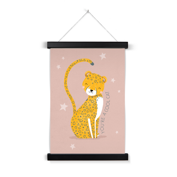 Cheetah, Fine Art Print with Hanger, Pink