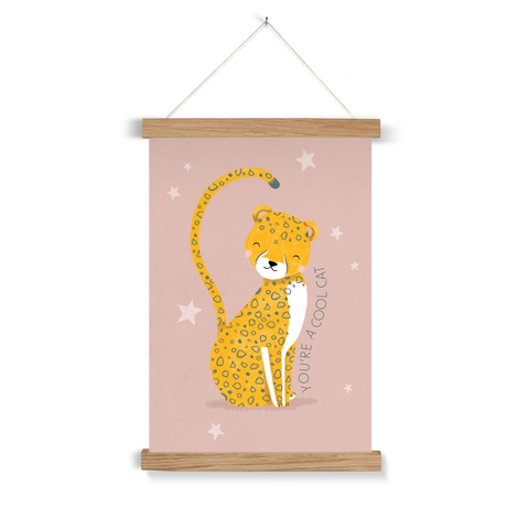 Cheetah, Fine Art Print with Hanger, Pink