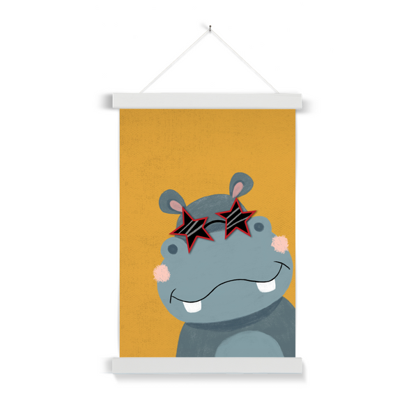 Hippo, Fine Art Print with Hanger