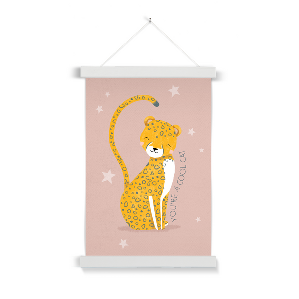 Cheetah, Fine Art Print with Hanger, Pink